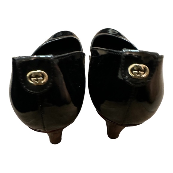 Gucci Authentic Patent Leather Wedges Black Size 8 Minor Flaws - Picture 3 of 9
